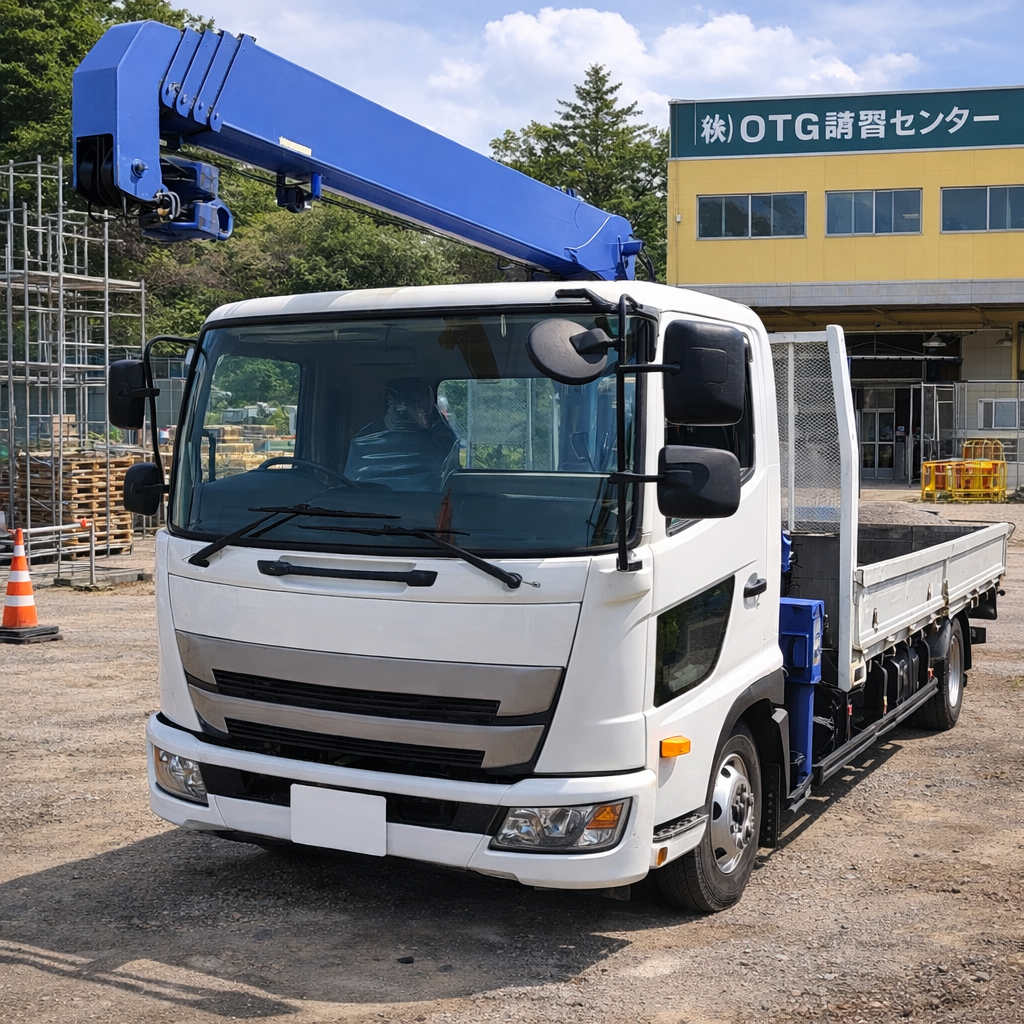 OTG講習センターでのトラックとクレーン